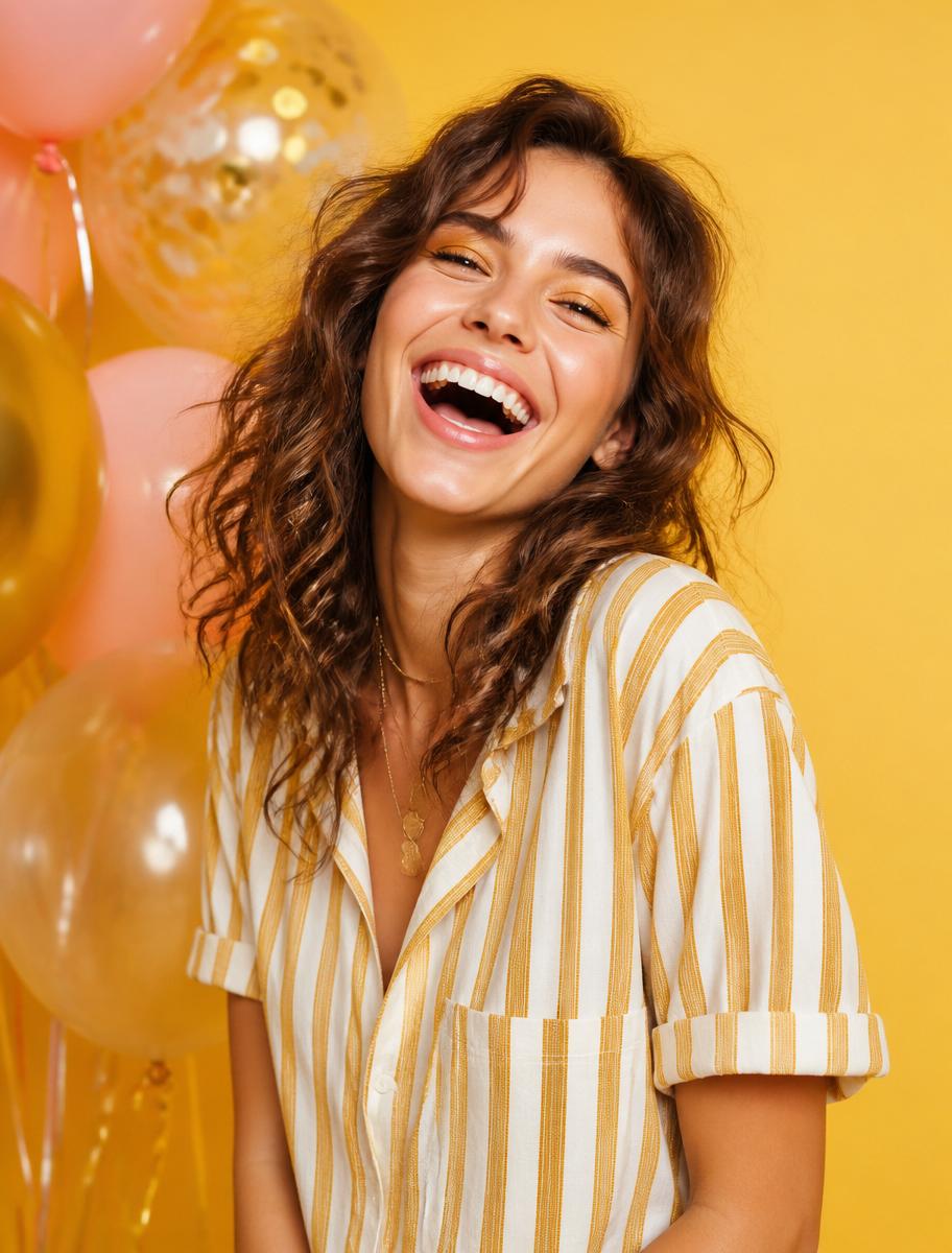 Ragazza che ride a una festa
